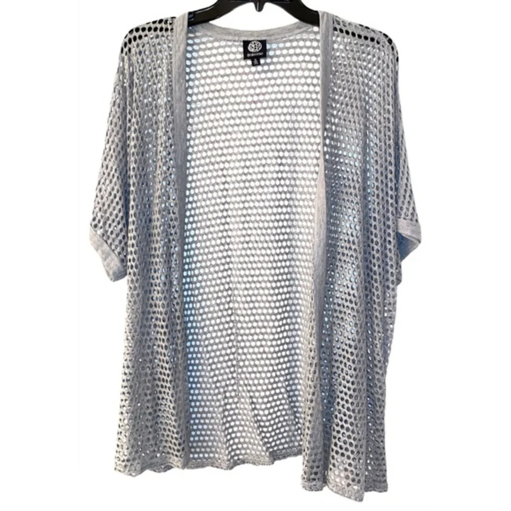 BOBEAU Gray Wide Fishnet Open Cardigan Kimono SZ S